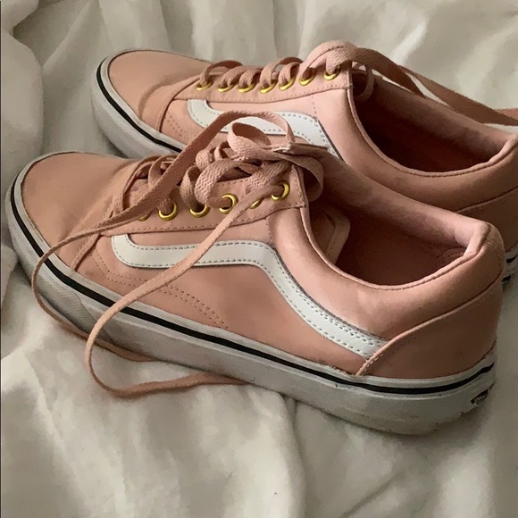GENTLY WORN vinyl blush old skool vans - Picture 1 of 4